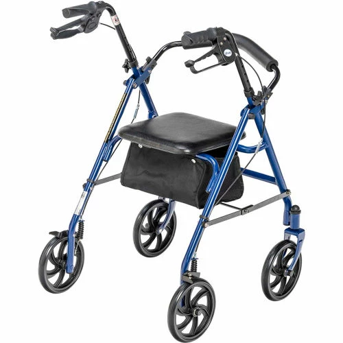Drive Medical 10257BL-1 Four Wheel Walker Rollator with Fold Up Removable Back Support, Blue 3 Drive Medical 10257BL-1 Four Wheel Walker Rollator with Fold Up Removable Back Support, Blue - Image 3