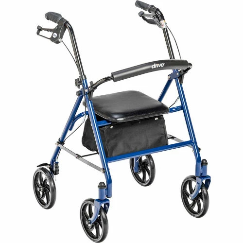 Drive Medical 10257BL-1 Four Wheel Walker Rollator with Fold Up Removable Back Support, Blue 1 Drive Medical 10257BL-1 Four Wheel Walker Rollator with Fold Up Removable Back Support, Blue