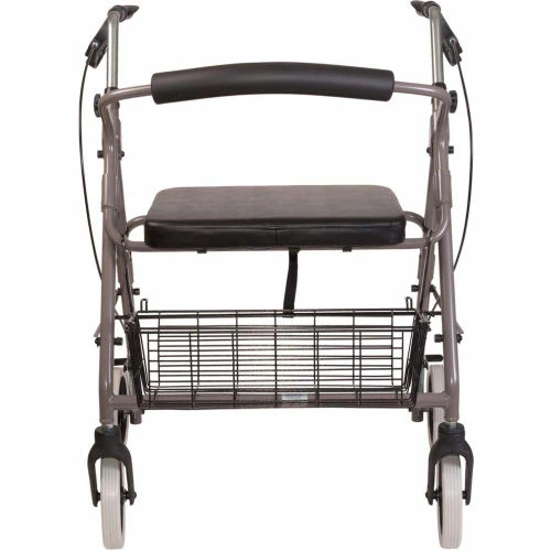 DMI® Lightweight Extra-Wide Heavy-Duty Folding Aluminum Rollator, Titanium 2 DMI® Lightweight Extra-Wide Heavy-Duty Folding Aluminum Rollator, Titanium - Image 2