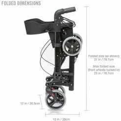 HealthSmart® Lightweight Gateway Aluminum Rollator, Black -Wheelchairs & Physical Aids shop 501 5012 0200 03