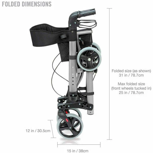 HealthSmart® Lightweight Gateway Aluminum Rollator, Titanium 3 HealthSmart® Lightweight Gateway Aluminum Rollator, Titanium - Image 3