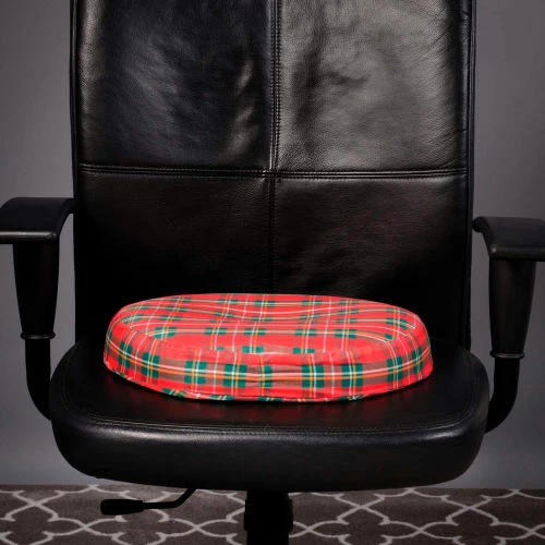DMI® Contoured Foam Ring Donut Seat Cushion, 18" x 15" x 3", Plaid 4 DMI® Contoured Foam Ring Donut Seat Cushion, 18" x 15" x 3", Plaid - Image 4