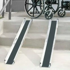 DMI® Retractable Lightweight Portable Wheelchair Ramps, Adjustable from 3-5 Feet, 1 Pair