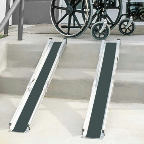 DMI® Retractable Lightweight Portable Wheelchair Ramps, Adjustable from 3-5 Feet, 1 Pair 1 DMI® Retractable Lightweight Portable Wheelchair Ramps, Adjustable from 3-5 Feet, 1 Pair