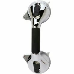 HealthSmart® 12-Inch Suction Cup Grab Bar with Germ-Free Protection, Chrome