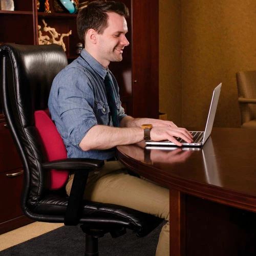 DMI® Relax-a-Bac Lumbar Back Cushion with Insert and Strap, Burgundy 4 DMI® Relax-a-Bac Lumbar Back Cushion with Insert and Strap, Burgundy - Image 4