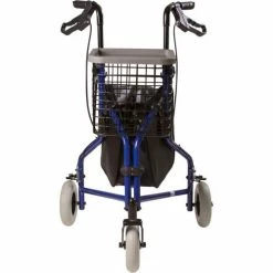 DMI® 3-Wheel Folding Aluminum Rollator Walker, Royal Blue -Wheelchairs & Physical Aids shop 802 2014 2100 main 03