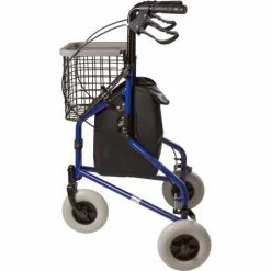 DMI® 3-Wheel Folding Aluminum Rollator Walker, Royal Blue -Wheelchairs & Physical Aids shop 802 2014 2100 main 04