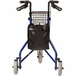 DMI® 3-Wheel Folding Aluminum Rollator Walker, Royal Blue -Wheelchairs & Physical Aids shop 802 2014 2100 main 05