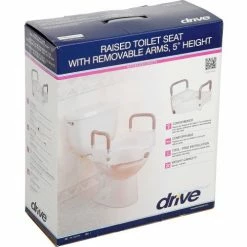 Drive Medical RTL12027RA Elevated Raised Toilet Seat with Removable Padded Arms, Standard Seat -Wheelchairs & Physical Aids shop B274892 04