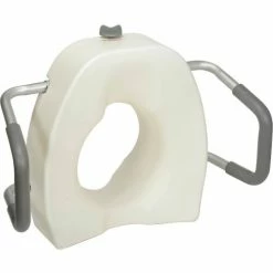 Drive Medical 12013 Premium Plastic Raised Toilet Seat with Lock and Padded Armrests, Elongated -Wheelchairs & Physical Aids shop B274894 04