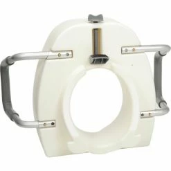 Drive Medical 12013 Premium Plastic Raised Toilet Seat with Lock and Padded Armrests, Elongated -Wheelchairs & Physical Aids shop B274894 05