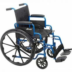 Drive Medical 20" Blue Streak Wheelchair, Flip Back Desk Arms, Swing-away Footrests -Wheelchairs & Physical Aids shop B275255 01