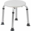 Flash Furniture Hercules Series Adjustable Height Bath Stool, 12.75" Dia. Seat, 14.25"-21"H, White