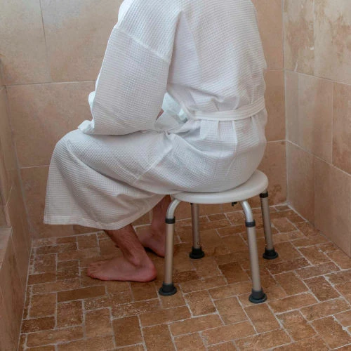 Flash Furniture Hercules Series Adjustable Height Bath Stool, 12.75" Dia. Seat, 14.25"-21"H, White 12 Flash Furniture Hercules Series Adjustable Height Bath Stool, 12.75" Dia. Seat, 14.25"-21"H, White - Image 12