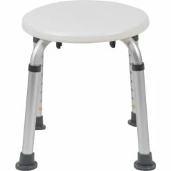 Flash Furniture Hercules Series Adjustable Height Bath Stool, 12.75" Dia. Seat, 14.25"-21"H, White 16 Flash Furniture Hercules Series Adjustable Height Bath Stool, 12.75" Dia. Seat, 14.25"-21"H, White -Wheelchairs & Physical Aids shop DC HY3400L WH GG inset1