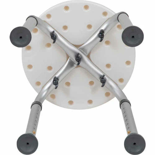 Flash Furniture Hercules Series Adjustable Height Bath Stool, 12.75" Dia. Seat, 14.25"-21"H, White 8 Flash Furniture Hercules Series Adjustable Height Bath Stool, 12.75" Dia. Seat, 14.25"-21"H, White - Image 8
