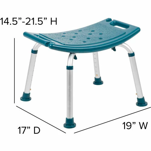 Flash Furniture Hercules Series Adjustable Height Bath Stool, 20" x 12" Seat, 14.5"-21.5"H, Navy 10 Flash Furniture Hercules Series Adjustable Height Bath Stool, 20" x 12" Seat, 14.5"-21.5"H, Navy - Image 10