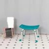 Flash Furniture Hercules Series Adjustable Height Bath Stool, 20" x 12" Seat, 14.5"-21.5"H, Teal