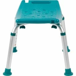 Flash Furniture Hercules Series Adjustable Height Bath Stool, 20" x 12" Seat, 14.5"-21.5"H, Teal -Wheelchairs & Physical Aids shop DC HY3410L TL GG inset1