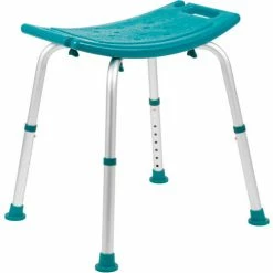 Flash Furniture Hercules Series Adjustable Height Bath Stool, 20" x 12" Seat, 14.5"-21.5"H, Teal -Wheelchairs & Physical Aids shop DC HY3410L TL GG inset2