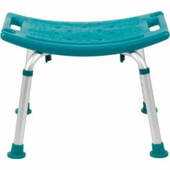 Flash Furniture Hercules Series Adjustable Height Bath Stool, 20" x 12" Seat, 14.5"-21.5"H, Teal -Wheelchairs & Physical Aids shop DC HY3410L TL GG inset3