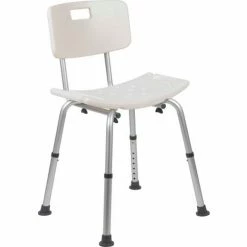 Flash Furniture Hercules Series Adjustable Height Bath Chair with Back, White -Wheelchairs & Physical Aids shop DC HY3500L WH GG inset9