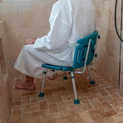 Flash Furniture Hercules Series Adjustable Height Bath Chair with Extra Large Back, Teal -Wheelchairs & Physical Aids shop DC HY3501L TL GG LSP