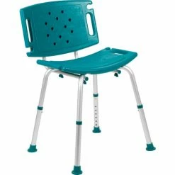 Flash Furniture Hercules Series Adjustable Height Bath Chair with Extra Large Back, Teal -Wheelchairs & Physical Aids shop DC HY3501L TL GG inset9