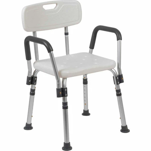 Flash Furniture Hercules Series Adjustable Height Bath Chair with Quick Release Back & Arms, White 13 Flash Furniture Hercules Series Adjustable Height Bath Chair with Quick Release Back & Arms, White - Image 13