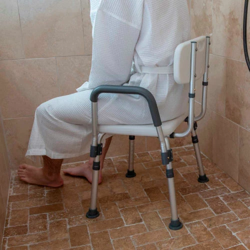 Flash Furniture Hercules Series Adjustable Height Bath Chair with Quick Release Back & Arms, White 12 Flash Furniture Hercules Series Adjustable Height Bath Chair with Quick Release Back & Arms, White - Image 12
