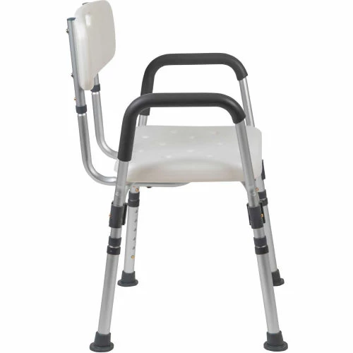 Flash Furniture Hercules Series Adjustable Height Bath Chair with Quick Release Back & Arms, White 2 Flash Furniture Hercules Series Adjustable Height Bath Chair with Quick Release Back & Arms, White - Image 2
