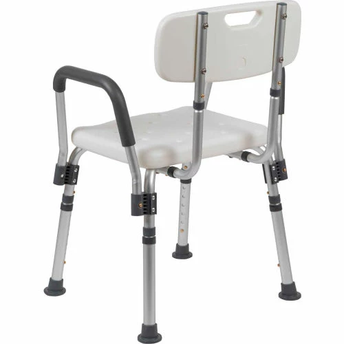 Flash Furniture Hercules Series Adjustable Height Bath Chair with Quick Release Back & Arms, White 3 Flash Furniture Hercules Series Adjustable Height Bath Chair with Quick Release Back & Arms, White - Image 3