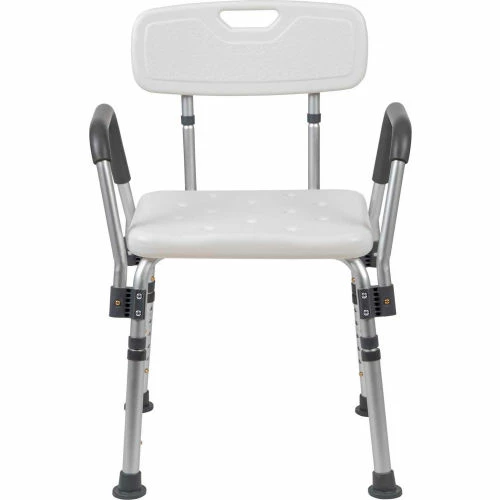 Flash Furniture Hercules Series Adjustable Height Bath Chair with Quick Release Back & Arms, White 4 Flash Furniture Hercules Series Adjustable Height Bath Chair with Quick Release Back & Arms, White - Image 4