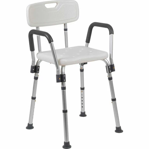 Flash Furniture Hercules Series Adjustable Height Bath Chair with Quick Release Back & Arms, White 10 Flash Furniture Hercules Series Adjustable Height Bath Chair with Quick Release Back & Arms, White - Image 10