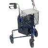 Drive Medical 10289BL Deluxe 3-Wheel Aluminum Rollator with 7.5" Casters, Flame Blue