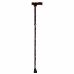 Drive Medical Lightweight Adjustable Folding Cane with T Handle, Black Floral