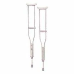 Drive Medical Aluminum Walking Crutches with Underarm Pad and Handgrip, Adult, 1 Pair