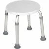 Drive Medical Adjustable Height Bath Stool, 13" Diameter Seat, 13.5"- 21" Height, White