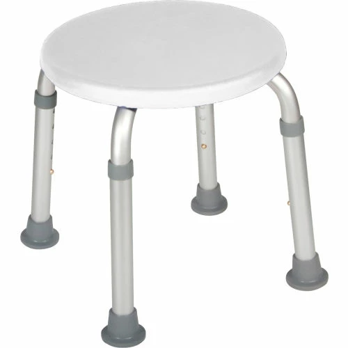 Drive Medical Adjustable Height Bath Stool, 13" Diameter Seat, 13.5"- 21" Height, White 1 Drive Medical Adjustable Height Bath Stool, 13" Diameter Seat, 13.5"- 21" Height, White
