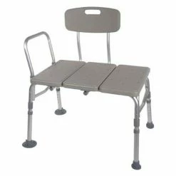Drive Medical 12011KD-1 Plastic Tub Transfer Bench with Adjustable Backrest