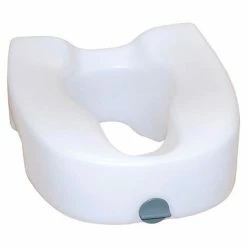 Drive Medical 12014 Premium Plastic Raised Toilet Seat with Lock, Elongated