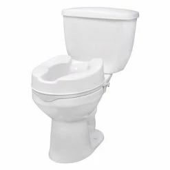 Drive Medical RTL12064 Raised Toilet Seat with Lock, Standard Seat, 4" Height