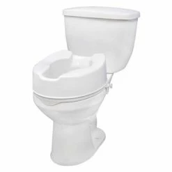 Drive Medical 12066 Raised Toilet Seat with Lock, Standard Seat, 6" Height