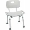 Drive Medical Deluxe Aluminum Bath Chair with Back, Gray