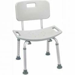 Drive Medical Deluxe Aluminum Bath Chair with Back, Gray