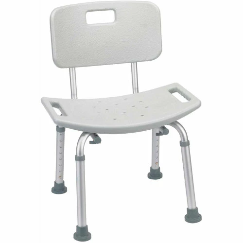 Drive Medical Deluxe Aluminum Bath Chair with Back, Gray 1 Drive Medical Deluxe Aluminum Bath Chair with Back, Gray