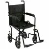 Drive Medical Lightweight Aluminum Transport Wheelchair, Black Frame, 17" Seat Width