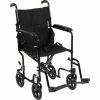 Drive Medical Lightweight Aluminum Transport Wheelchair, Black Frame, 19" Seat Width
