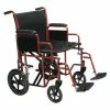 Drive Medical BTR20-R Bariatric Heavy Duty Transport Wheelchair, 20" Seat Width, Red Frame